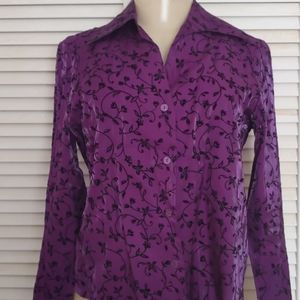Sateen purple blouse 10 petite